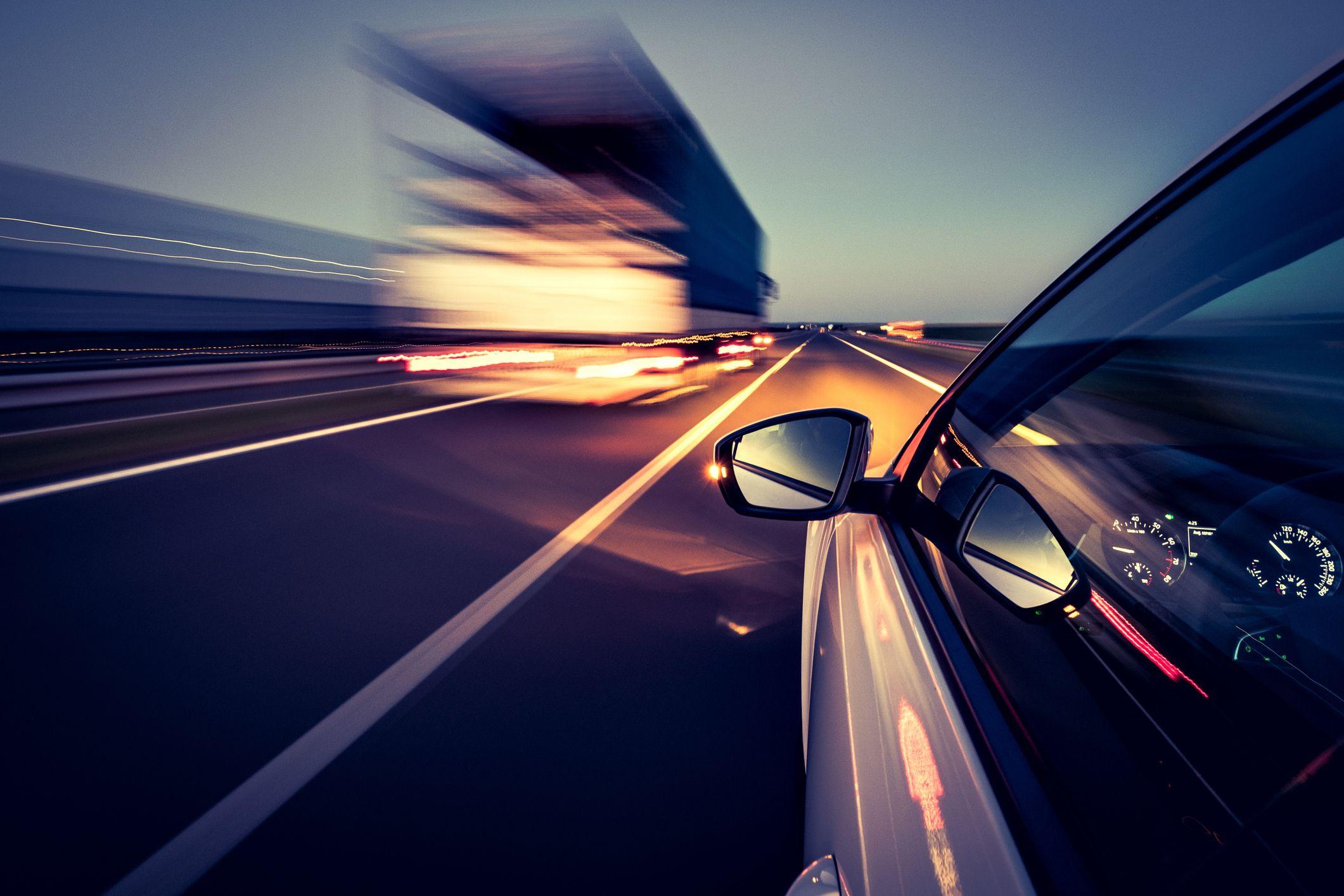 Car driving on highway