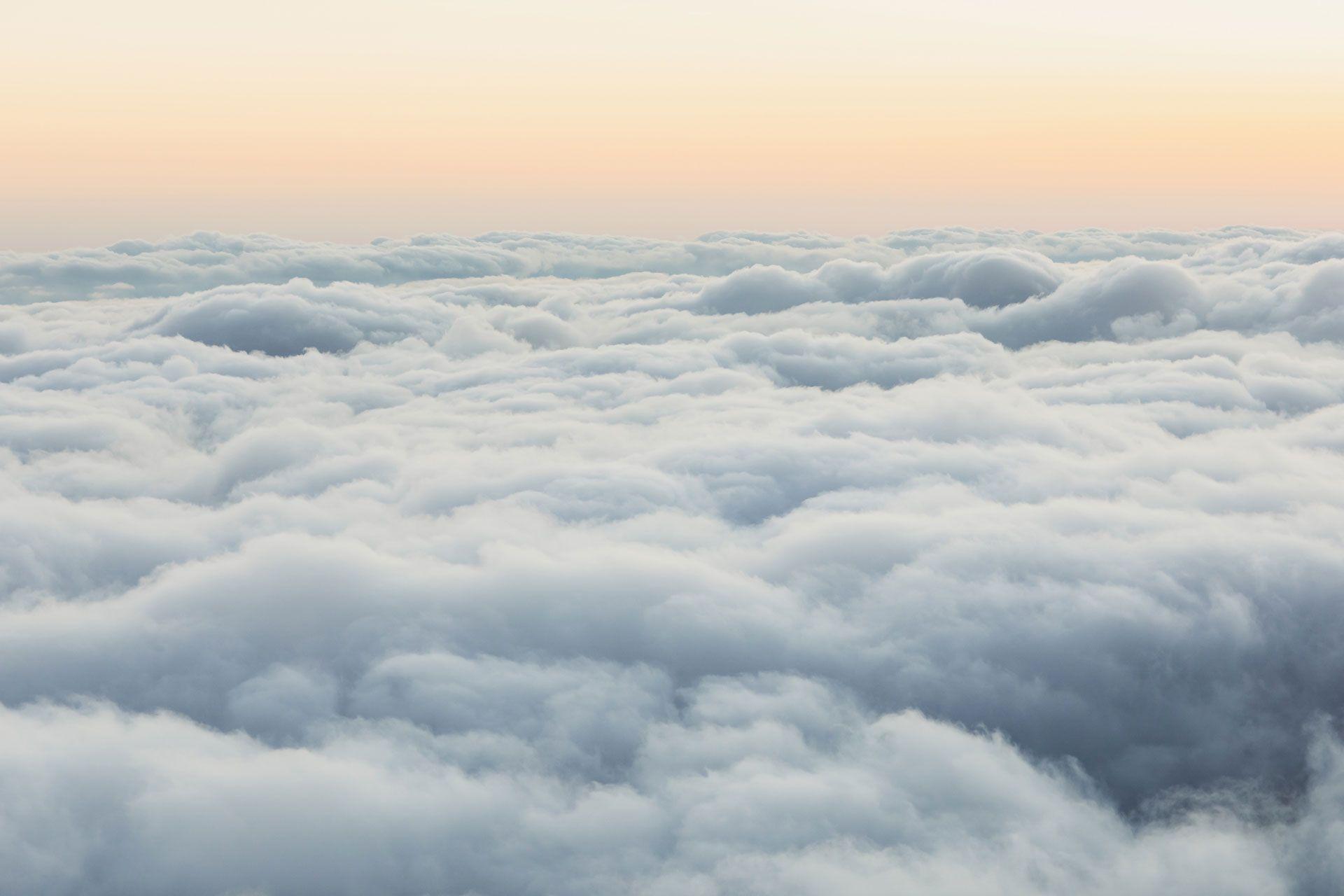 Above the clouds shot from an airplane