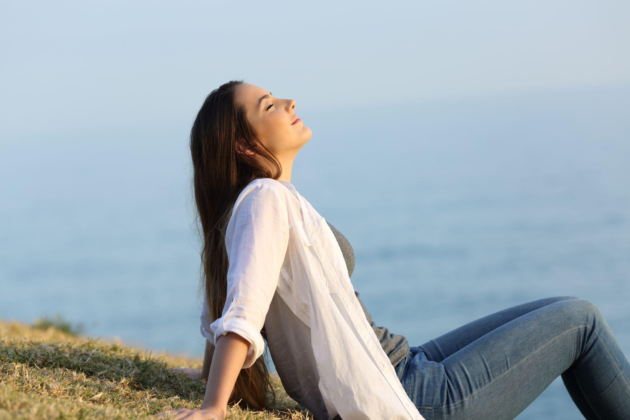 Woman relaxing in the sun