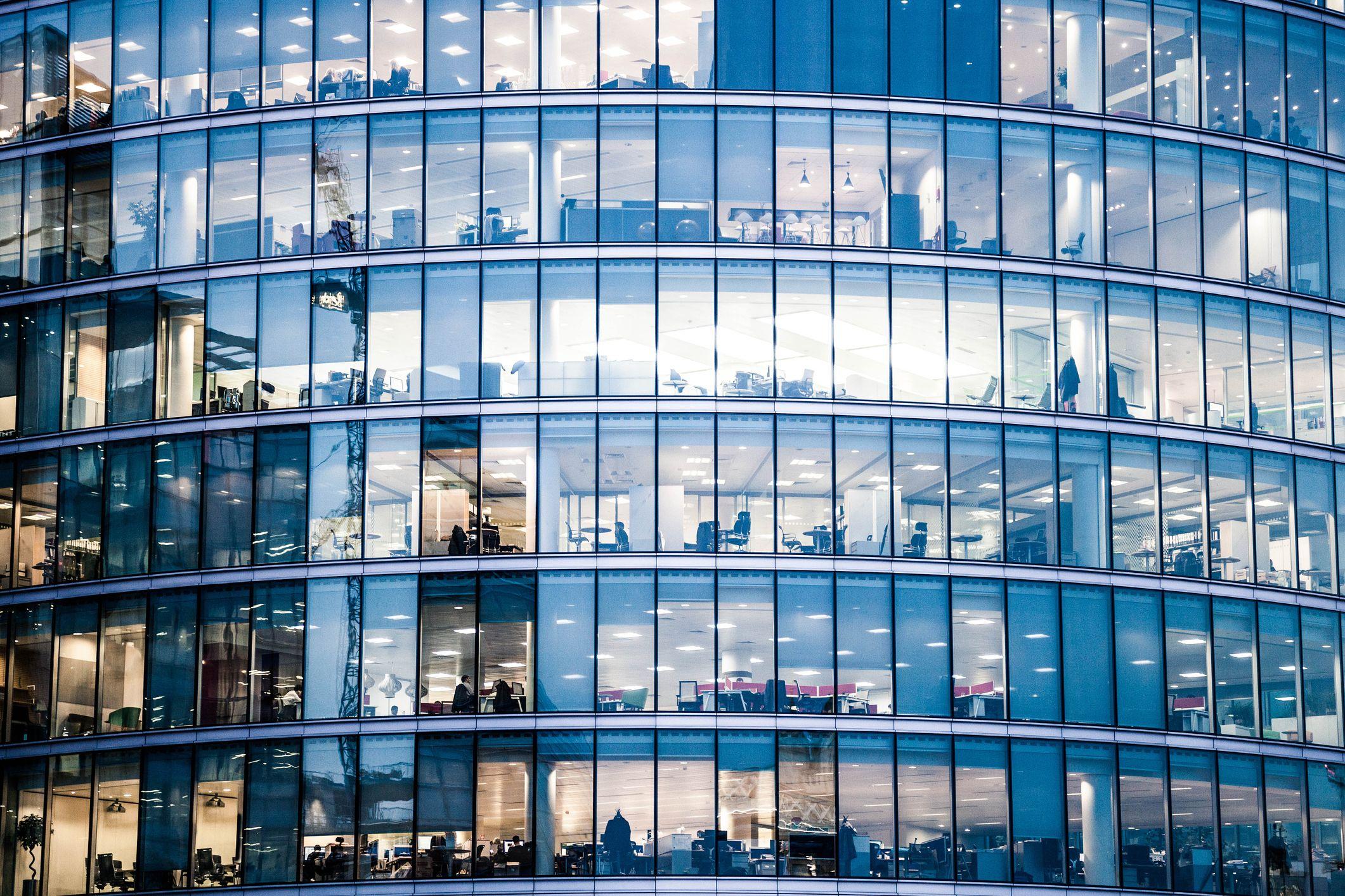 Big office building with glass front