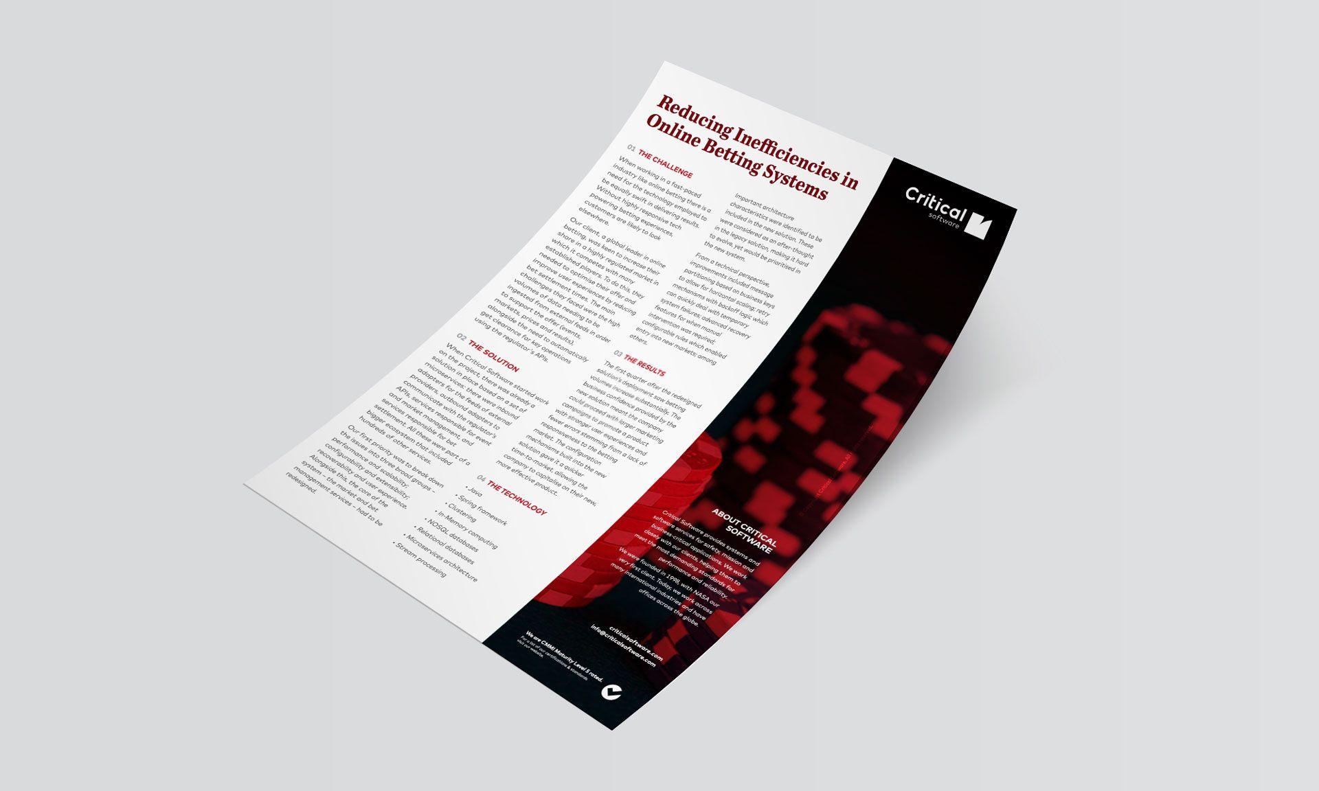 reducing inefficiencies in online betting systems case study